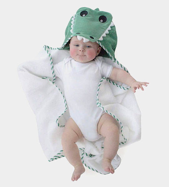Bubba Blue Novelty Hooded Crocodile Bath Towel